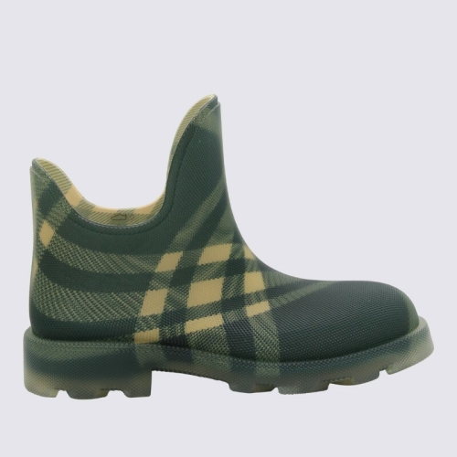 버버리 체크 패턴 앵클부츠 8081199 B8682