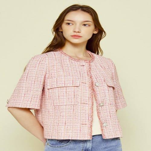 더아이잗컬렉션 메탈 브레이드 트위드 자켓 IM4A0JK21