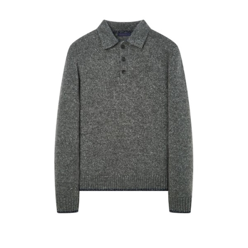 마에스트로 남성 그레이 멜란지 알파카혼방 긴팔카라니트_MASW3D021G2