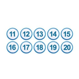ART  아이넘버 11부터 20까지 번호판 파랑 지름 35mm 10개 S12248953