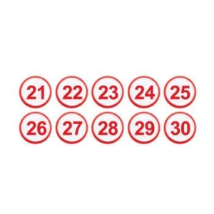 ART  아이넘버 21부터 30까지 번호판 빨강 지름 35mm 10개 S12248958