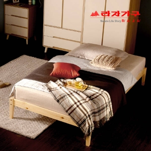  라자가구 파인그로브 무헤드 소나무 원목침대 S [매트별도]