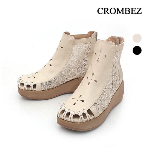 크롬베즈 꽃 망사 통굽앵클 KBO57101RA