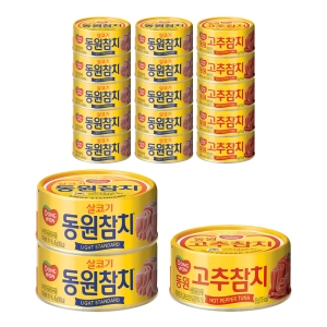 동원F&B  라이트 스탠다드 참치 85g 12개 + 고추 참치 85g 6개