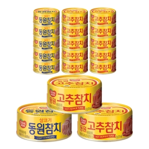 동원F&B  라이트 스탠다드 참치 85g 6개 + 고추 참치 85g 12개