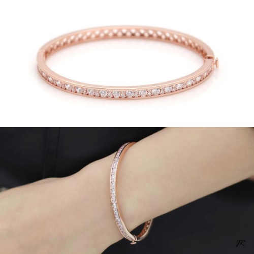 미니아트  14KGP 로즈골드 슬림 큐빅 뱅글 패션 팔찌 10833452