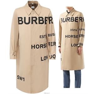 버버리 바이샵 남성 프린팅 오버핏 싱글 트렌치코트 8015897