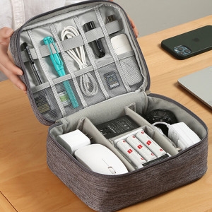 OMT  패브릭 대형 여행용 디지털 파우치 24X18 케이블 충전기 이어폰 보조배터리 정리 멀티 수납가방 OBG-ACP2