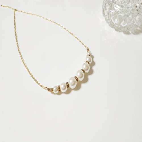 라라엘  여신템 여성스러운 엔틱 골드 장식 진주 체인 목걸이z 11432922