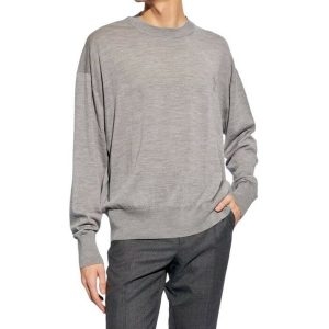 아미 공용 자수 하트 로고 메리노 울 니트_UKS042 KN0039 005