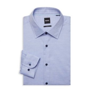 보스 4366506 Hank Slim Fit Dress Shirt BLUE
