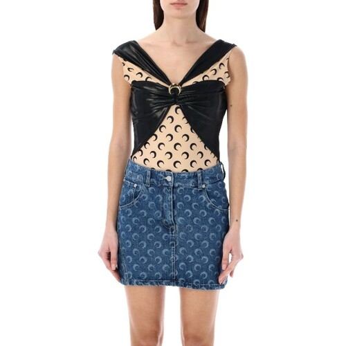 마린세르 드레이프 문 인서트 바디수트 WTO393RJER0015 BK99