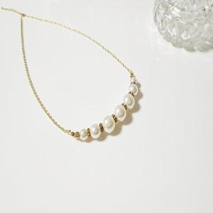 셀러허브  여신템 여성스러운 엔틱 골드 장식 진주 체인 목걸이z S11432922