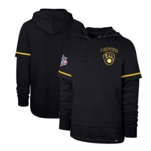  에스티오 4381461 47 Mens Navy Milwaukee Brewers Short p Pullover Hoodie
