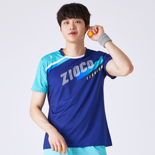 환스포츠 지오코 AQT-1019R 슬라이드 네이비 남성 공용 반팔 티셔츠 배드민턴의류 탁구복 AQT1019R 슬라이드 네이비 -120