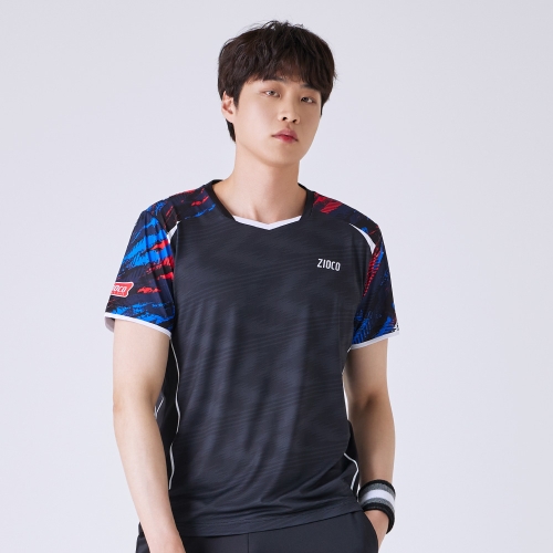 환스포츠 지오코 APT-1015R 블렌딩 블랙 남성 공용 반팔 티셔츠 배드민턴의류 APT1015R 블렌딩 블랙 -100