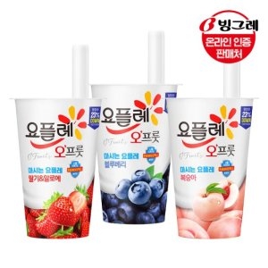 빙그레  요플레 오프룻 3종 15개 /딸기알로에/블루베리/복숭아