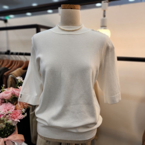 멜로디가든 M4S2K127_반버튼 라운드니트