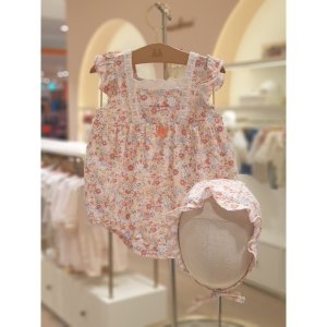 밍크뮤 M D OR 끌레르플라워피마바디수트SET 보넷세트 3431360405 출산준비물/신생아선물/배내수트