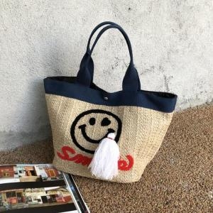 더블디 여성 스마일 테슬 라탄 토트백 DHH-G67 S10338026