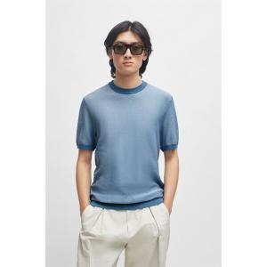 보스 SU24 레귤러핏 반팔 니트 라이트 블루 50511762459