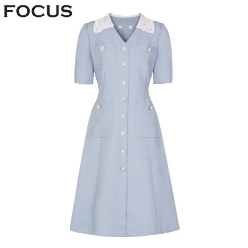 포커스 레이스카라진주버튼원피스_VFI3M1OP3280