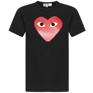 꼼데가르송 레드 하트 프린트 티셔츠 블랙 AZ-T112-051-1