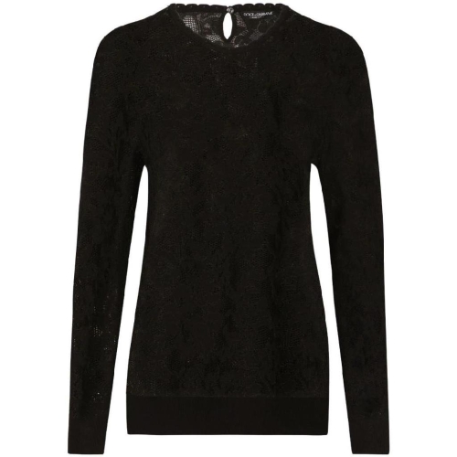 돌체앤가바나 라운드 넥 시스루 탑 FXD08TJBMR6 T