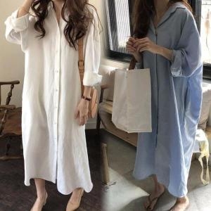 모아 여자 남방 옆포켓 롱 원피스 500251 패션 S13870081