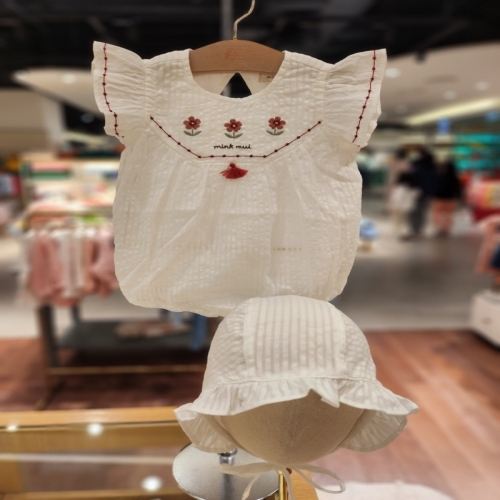 밍크뮤 minkmui IV 3431360404 플라워자수시어서커바디수트SET 모자세트 여름 3431360404