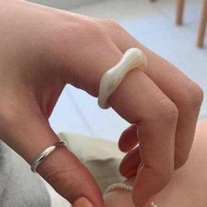 오로라  보석함 물결 레이어드 호마이카 반지 악세사리 WD84566