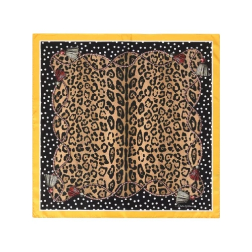 돌체앤가바나 레오파드 프린트 실크 스카프 IF676WG7BPX T