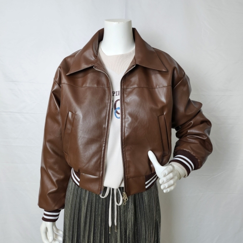 르니앤맥코이 시보리줄무늬 카라 숏레더점퍼 ML03JP106HJX