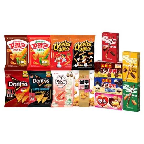 롯데제과  꼬깔콘 군옥수수 67g 6개 + 칸쵸 54g 2개 + ABC 초코쿠키 50g 2개