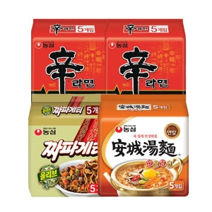 농심  신라면10개 + 안성탕면5개 + 짜파게티5개