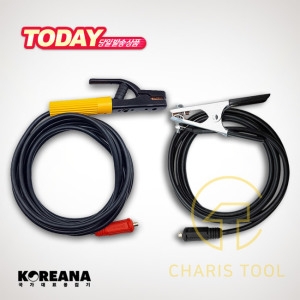 코리아나 용접 케이블 세트 16SQ 홀더 5M 어스 3M 용접기 아크용접선