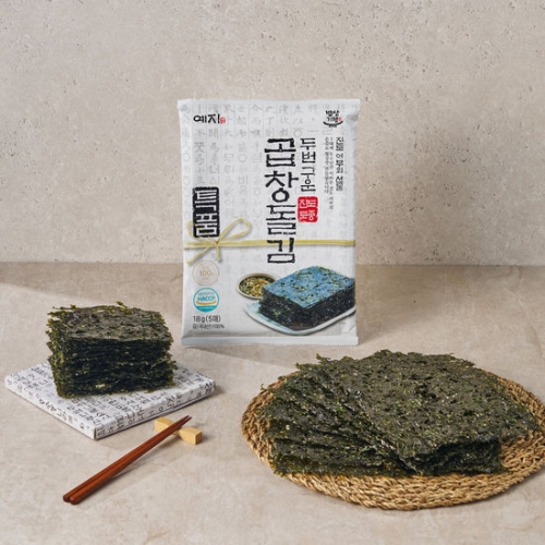 예지  두번구운 진도 토종 특 곱창돌김 5매 18g