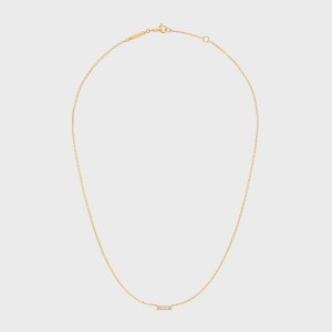 셀린느  옐로우 골드와 다이아몬드 라인 목걸이 화이트 골드 460LP6GYD.37YW