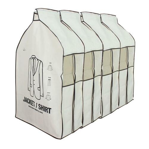 심플라인  투명창 행거 옷커버 양복 4장