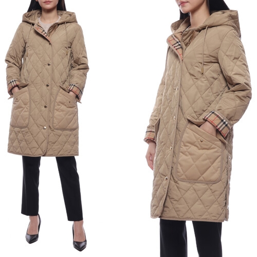 버버리 여성 록스비 퀼팅 후드 코트 8072672 ARCHIVE BEIGE 24S