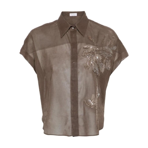 브루넬로쿠치넬리 모티프 자수 세미 시스루 셔츠 MH911NP106C8705 T