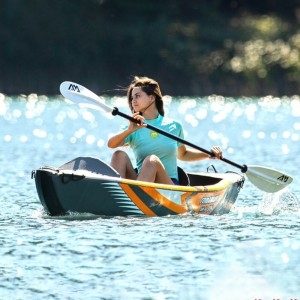 아쿠아  마리나 공기주입식 카약 1인승 AIR-K375 패들 에어 카누 레저 피싱 낚시 고무 보트