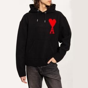 아미 빅하트 로고 울 후드 니트_UKS802 018 009