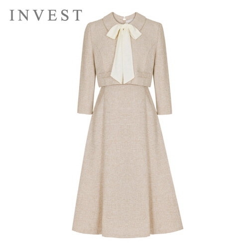 인베스트 리본타이진주버튼원피스_INI4M1OP3180