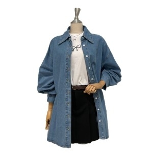 난닝구 여성 340321 체미루 데님롱남방 1124A2NB043