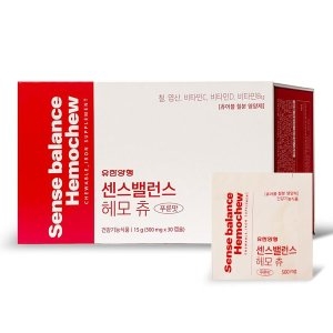 유한양행 센스밸런스 헤모 츄 푸룬맛 500mg 30정