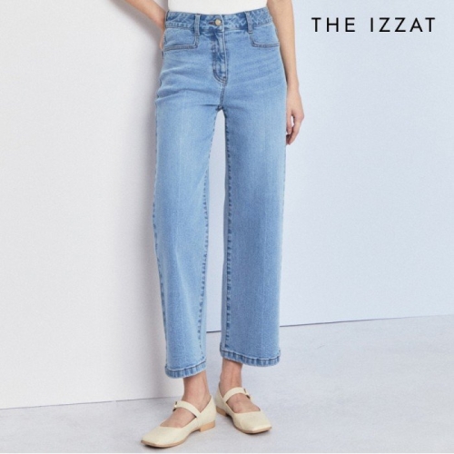 더아이잗 뉴욕 레더 패치 와이드 데님 팬츠 IP4A0SL241