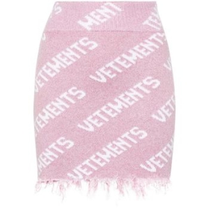 VETEMENTS 로고 인타르시아 루렉스 미니 스커트 WE64KN905P T 74560579