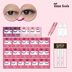 티나툴스 포토샷 아이래쉬 20박스 (데일리샷16+내추럴샷2+파티샷2)+글루5ml 2개+빈용기50ml 2개+핀셋2개