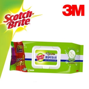 3M 스카치브라이트 물걸레 청소포 더블액션 플러스 대형 24매